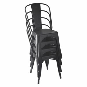 Set De 4 Sillas Áncora De Comedor Tipo Tolix Negras