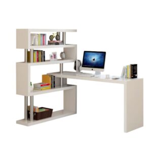 Escritorio esquinero 120x80x125cm con estantes Chic Home
