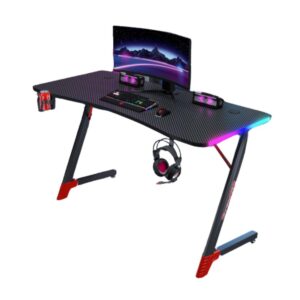 Escritorio Gamer profesional luces RGB 120cm Chic Home - Negro