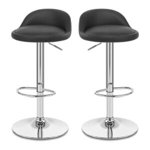 Pack X2 Silla Piso Bar Altura Regulable Taburete Respaldo